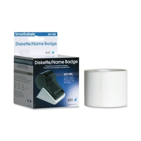 Seiko Instruments Seiko, SELF-ADHESIVE NAME BADGE/DISKETTE LABELS, 2.12in X 2.75in, WHITE, 320PK SLPDRL